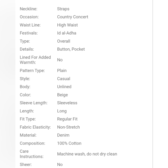 SHEIN EZwear Flap Pocket Denim Overalls Without Top Size S US 4 - Picture 14 of 14